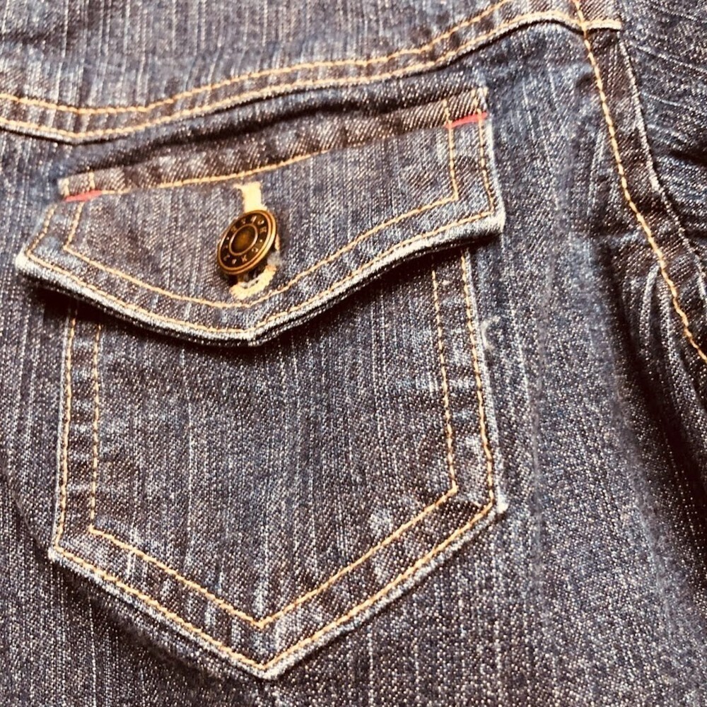 Vintage Crazy Horse Liz Claiborne Stretch Denim Blue Jean Jacket Small - Picture 8 of 8